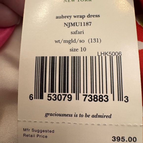 NWT Kate Spade Silk Aubrey Wrap Dress, Size 10 - Picture 4 of 5